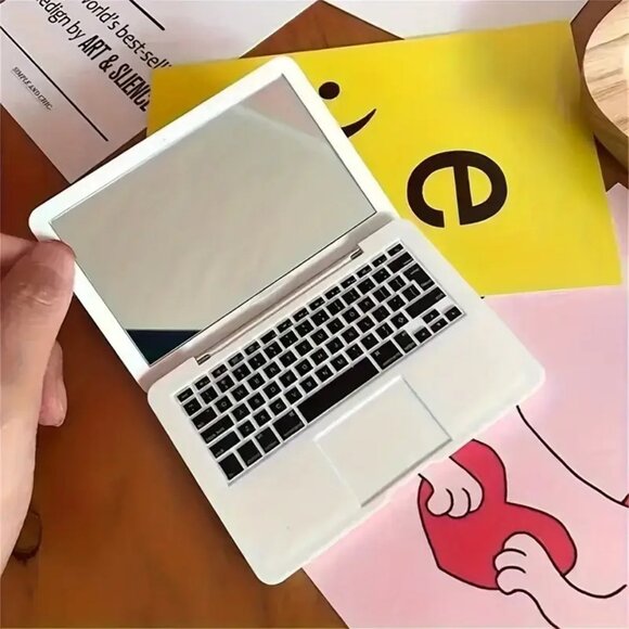 Cute Cosmetic Makeup Mirror Mini Laptop Style Mirror with Keyboard Design - Picture 6 of 10